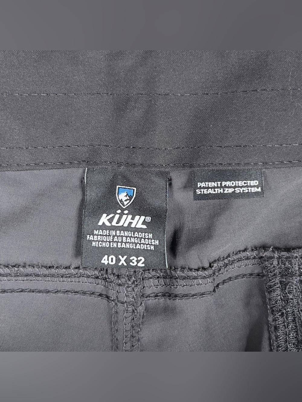 Kuhl Renegade Convertible Cargo Pants Men's 40x32 Koal Gray Outdoor Hiking NWT - Picture 5 of 13